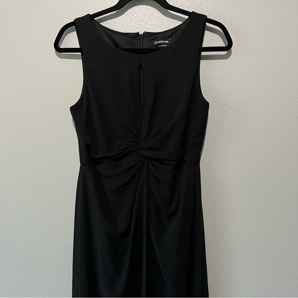 BEBE- Black Flowy Jumpsuit/Dress Size 6 - Picture 7 of 8